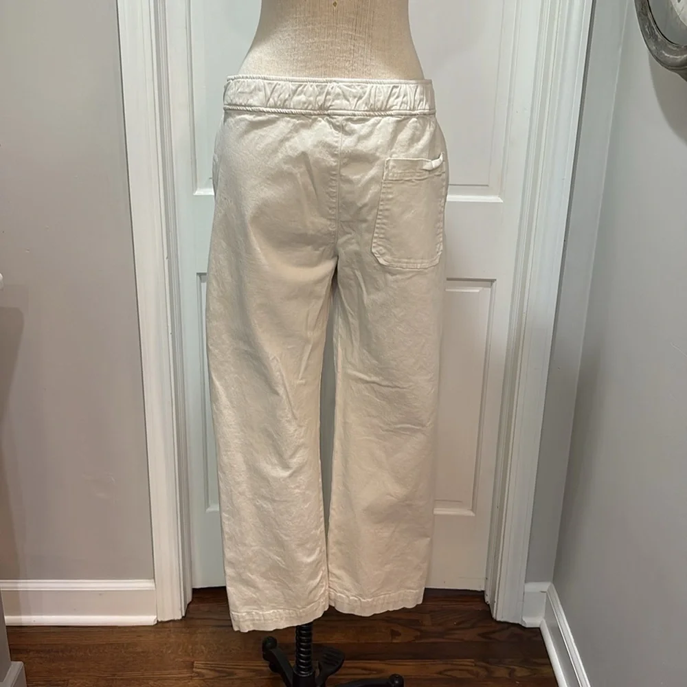 American giant sz L tan cotton elastic waist pull in pants